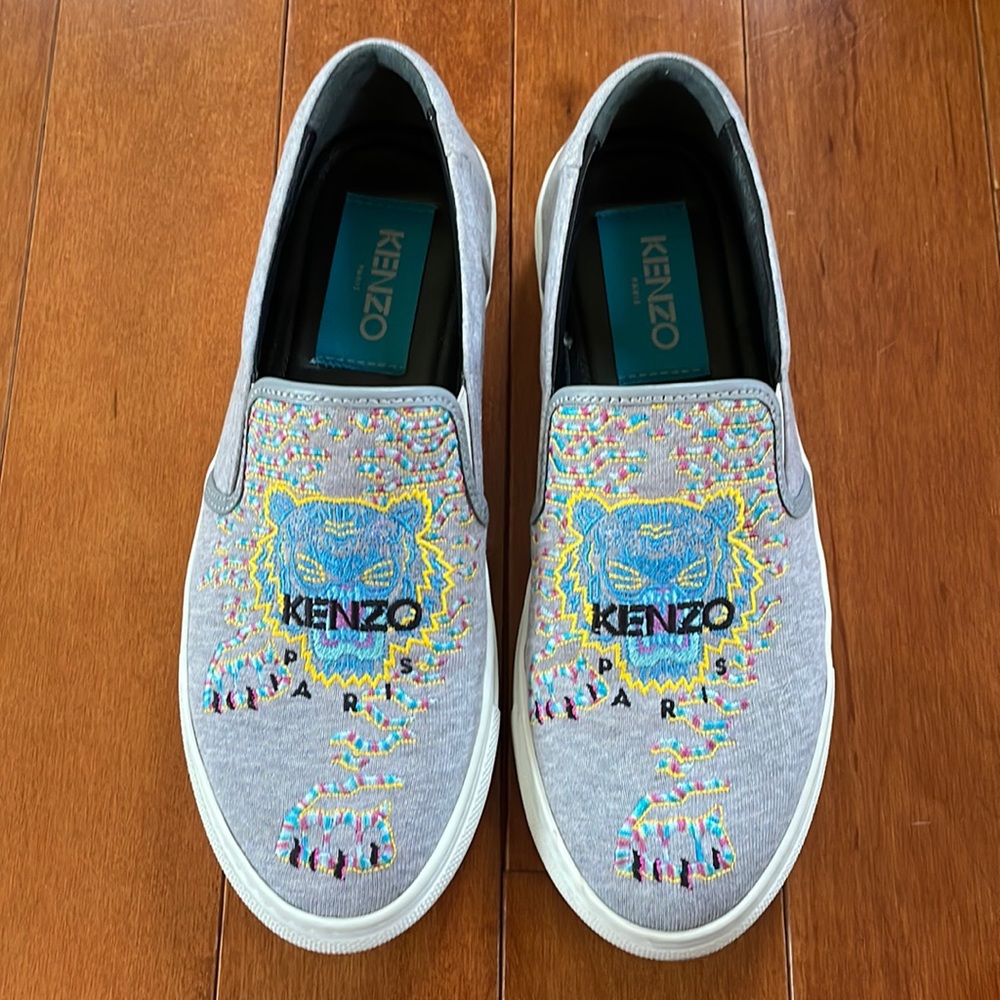 Kenzo Paris K-Skate Tiger embroidered slip on shoes